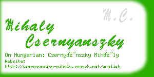 mihaly csernyanszky business card